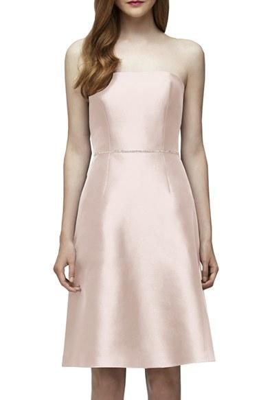 Women's Lela Rose Bridesmaid Embellished Waist Strapless Dress - Pink