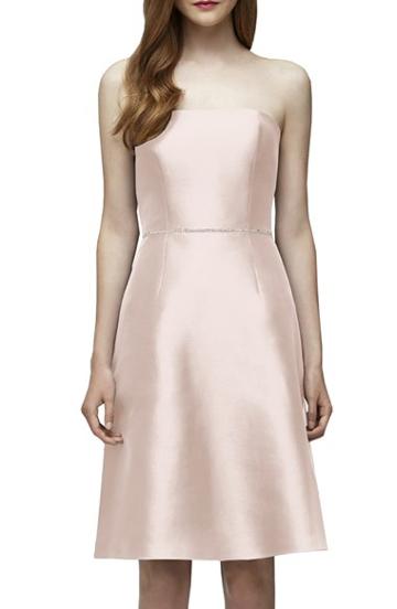 Women's Lela Rose Bridesmaid Embellished Waist Strapless Dress - Pink