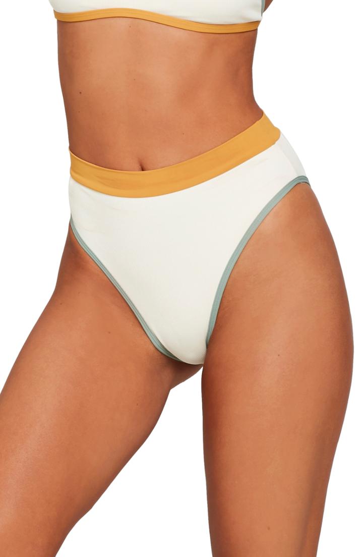 Women's L Space French Cut Textured Swim Briefs - Ivory