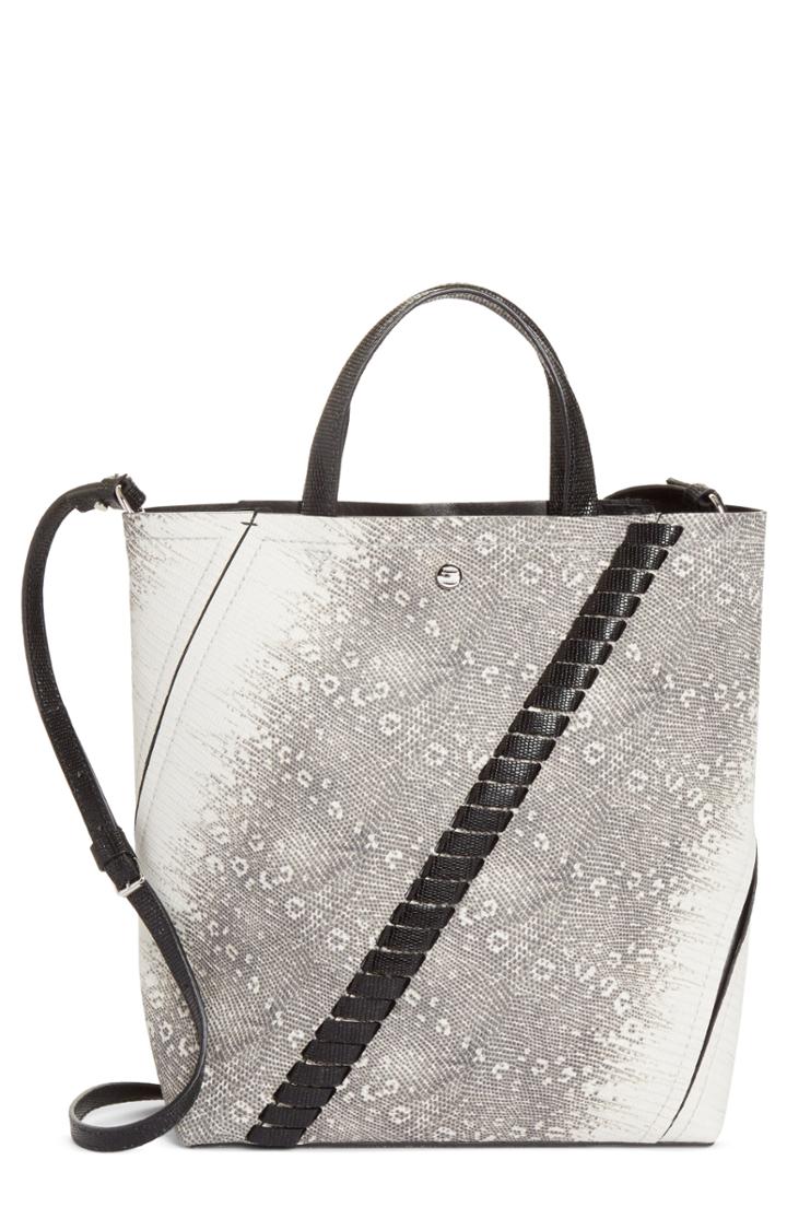 Proenza Schouler Mini Hex Whipstitch Lizard & Leather Bucket Bag -