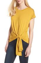 Women's Trouve Knot Front Tee, Size - Yellow