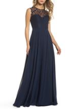 Women's Hayley Paige Occasions Lace & Chiffon Gown