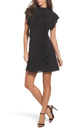 Women's Julia Jordan Ruffle Tie Neck Sheath Dress - Black