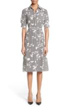 Women's Altuzarra Floral Stripe Silk Shirtdress