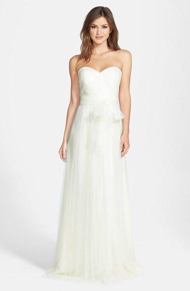 Women's Jenny Yoo 'annabelle' Convertible Tulle Column Dress - Ivory