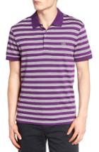 Men's Lacoste Triple Stripe Jersey Polo (m) - Purple