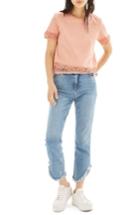 Women's Topshop Lace Trim Crop Tee Us (fits Like 0-2) - Pink