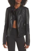 Women's Blanc Noir Ryder Faux Leather Moto Jacket - Black