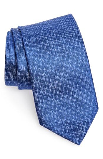 Men's David Donahue Geometric Silk X-long Tie, Size X-long - Blue