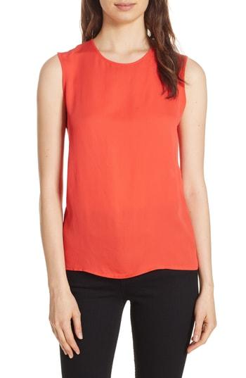 Women's Dvf Mixed Media Lace Back Tank - Red