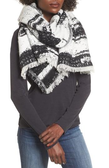 Women's Sole Society Textured Blanket Scarf, Size - Black
