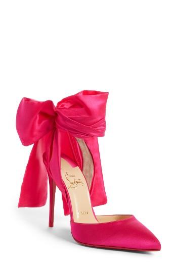 Women's Christian Louboutin Douce Du Desert Ankle Tie Pump .5us / 35.5eu - Pink