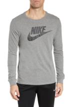 Men's Nike Futura Icon Long Sleeve T-shirt, Size - Grey