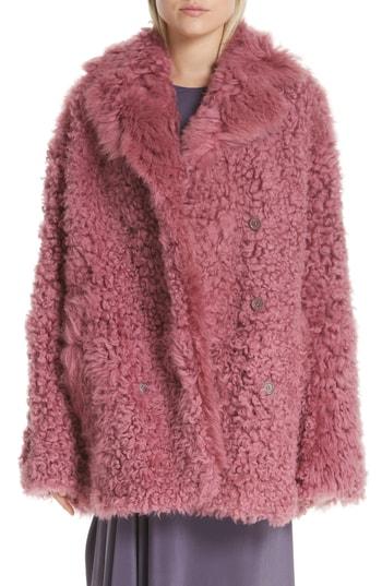Women's Sies Marjan Peact Pippa Genuine Shearling Peacoat - Pink