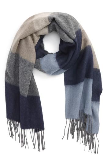 Men's Topman Stripe Scarf, Size - Blue