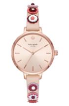 Women's Kate Spade New York Metro Applique Leather Strap Watch, 34mm