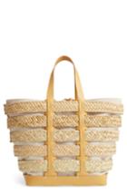 Paco Rabanne Cage Straw & Canvas Tote -