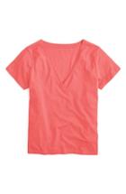 Women's J.crew Supima V-neck Tee, Size - Pink