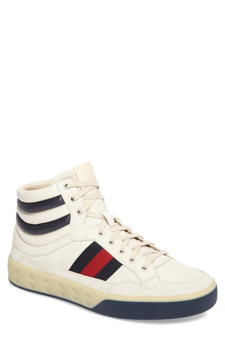 Men's Gucci Leather High Top Sneaker