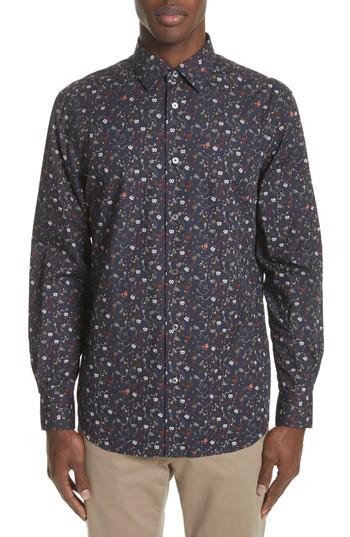 Men's Paul Smith Floral Print Shirt .5 - Blue