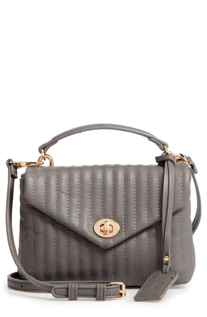 Sole Society Urche Faux Leather Crossbody Bag - Grey