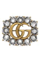 Women's Gucci Double-g Brooch With Crystals