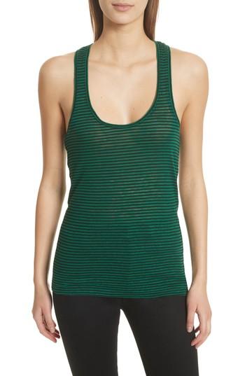 Women's Isabel Marant Etoile Avien Stripe Cotton & Linen Tank - Green