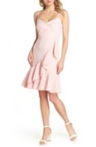 Women's J.crew Spaghetti Strap Ruffle Dress - Coral