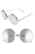 Women's Linda Farrow 58mm White Gold Plated Round Sunglasses -