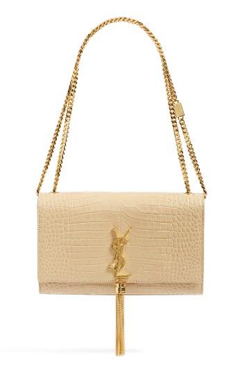 Saint Laurent Medium Kate Leather Shoulder Bag - Beige