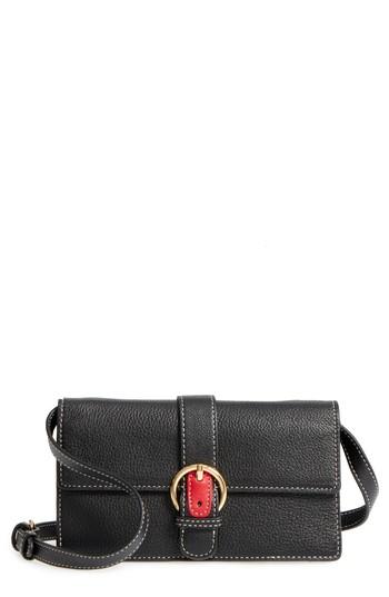 Frances Valentine Calfskin Leather Crossbody Wallet - Black
