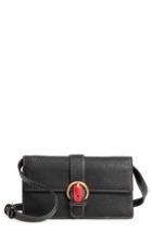 Frances Valentine Calfskin Leather Crossbody Wallet - Black