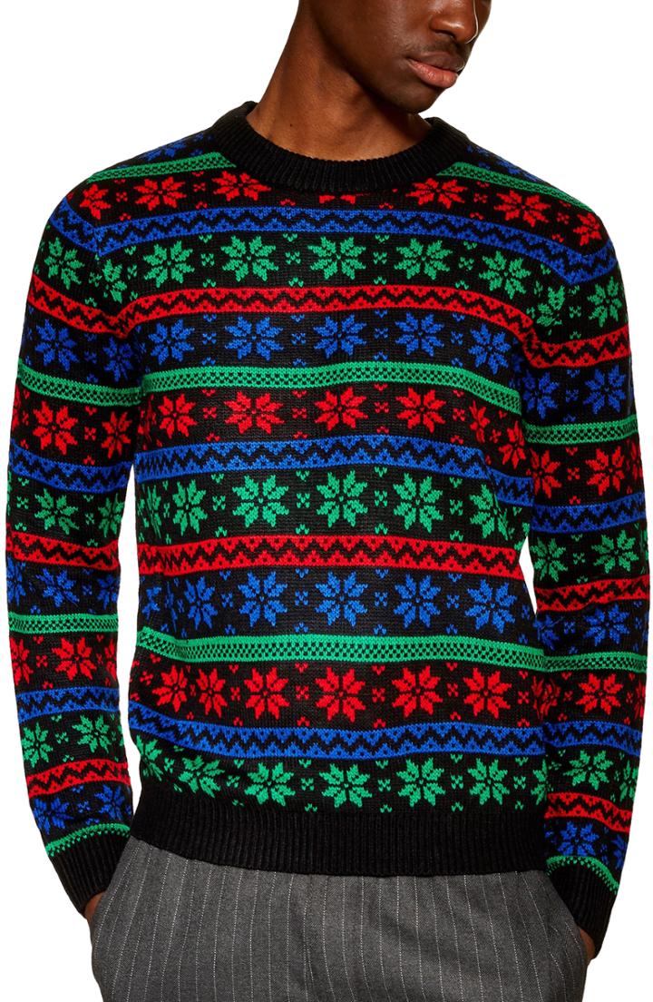 Men's Topman Snowflake Sweater