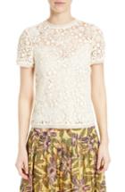 Women's Red Valentino Embroidered Hummingbird Lace Top Us / 38 It - White