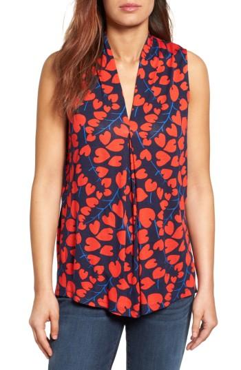 Women's Halogen Pleat Front V-neck Top P - Blue