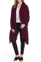Women's Halogen Cardigan Stitch Cashmere Wrap, Size - Purple