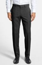 Men's Boss 'genesis' Flat Front Wool Trousers - Black