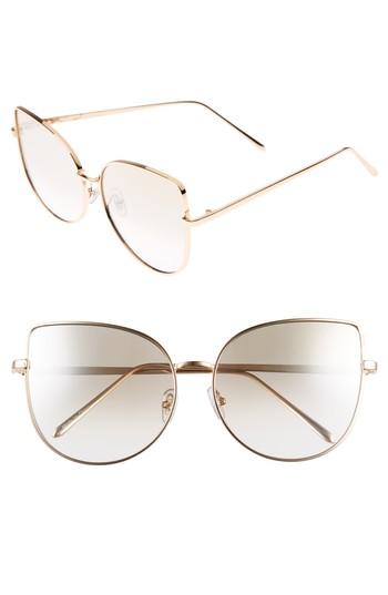 Women's Bp. 60mm Metal Cat Eye Sunglasses - Gold/ Clear