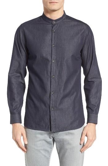 Men's Twentymetrictons Slim Fit Band Collar Sport Shirt