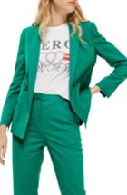 Women's Topshop Double Breasted Suit Jacket Us (fits Like 0) - Green