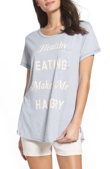 Women's Junk Food Healthy Eating Lounge Tee - Grey