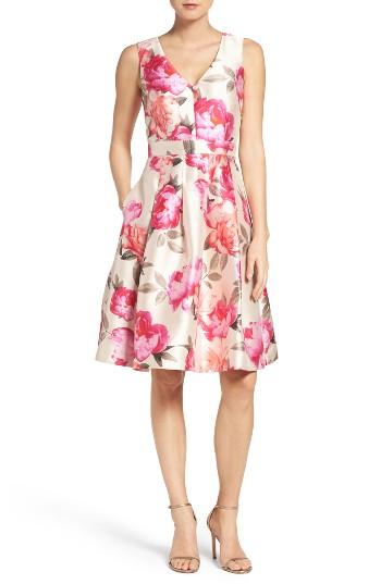 Women's Eliza J Floral Mikado Fit & Flare Dress