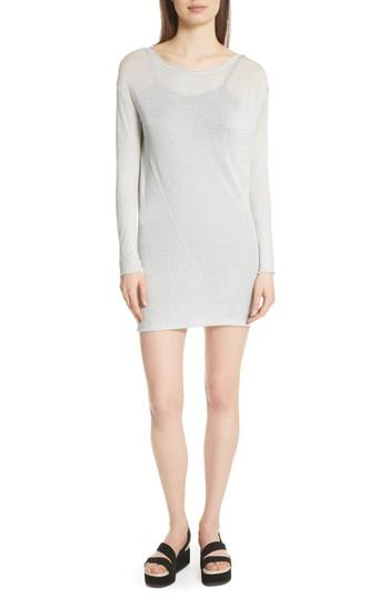 Women's Rag & Bone Flora Metallic Sweater Dress - Grey