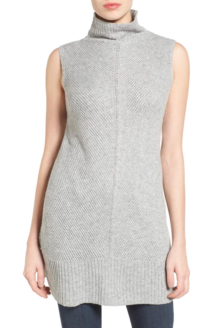 Women's Halogen Sleeveless Tunic Sweater, Size - Grey