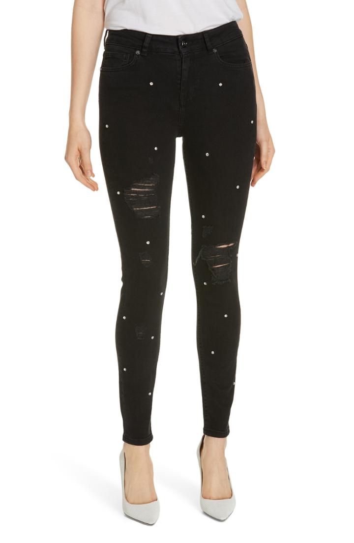 Women's Ted Baker London Bretie Diamante Skinny Jeans - Black