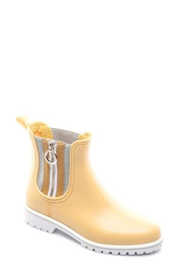 Women's Bernardo Footwear Zip Rain Boot M - Yellow