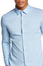 Men's Topman Muscle Fit Dress Shirt - Blue