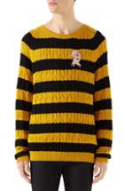 Men's Gucci Pig Stripe Cable Knit Sweater - Black