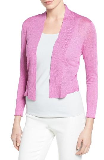 Women's Nic+zoe Daybreak Linen Blend Cardigan - Pink