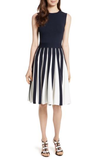 Women's Ted Baker London Roberti Two-tone Pleated Knit Dress
